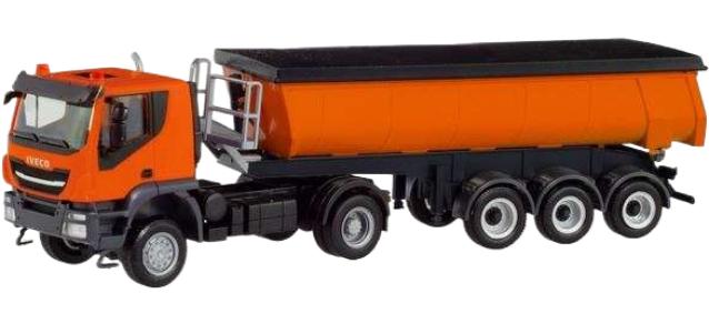 Iveco Trakker サーモダンプセミトレーラー トレーラ / Herpa 1/87 作り上げる機械類ひな形 工事鉄道車両 おもちゃ-ミニカー・トイカー