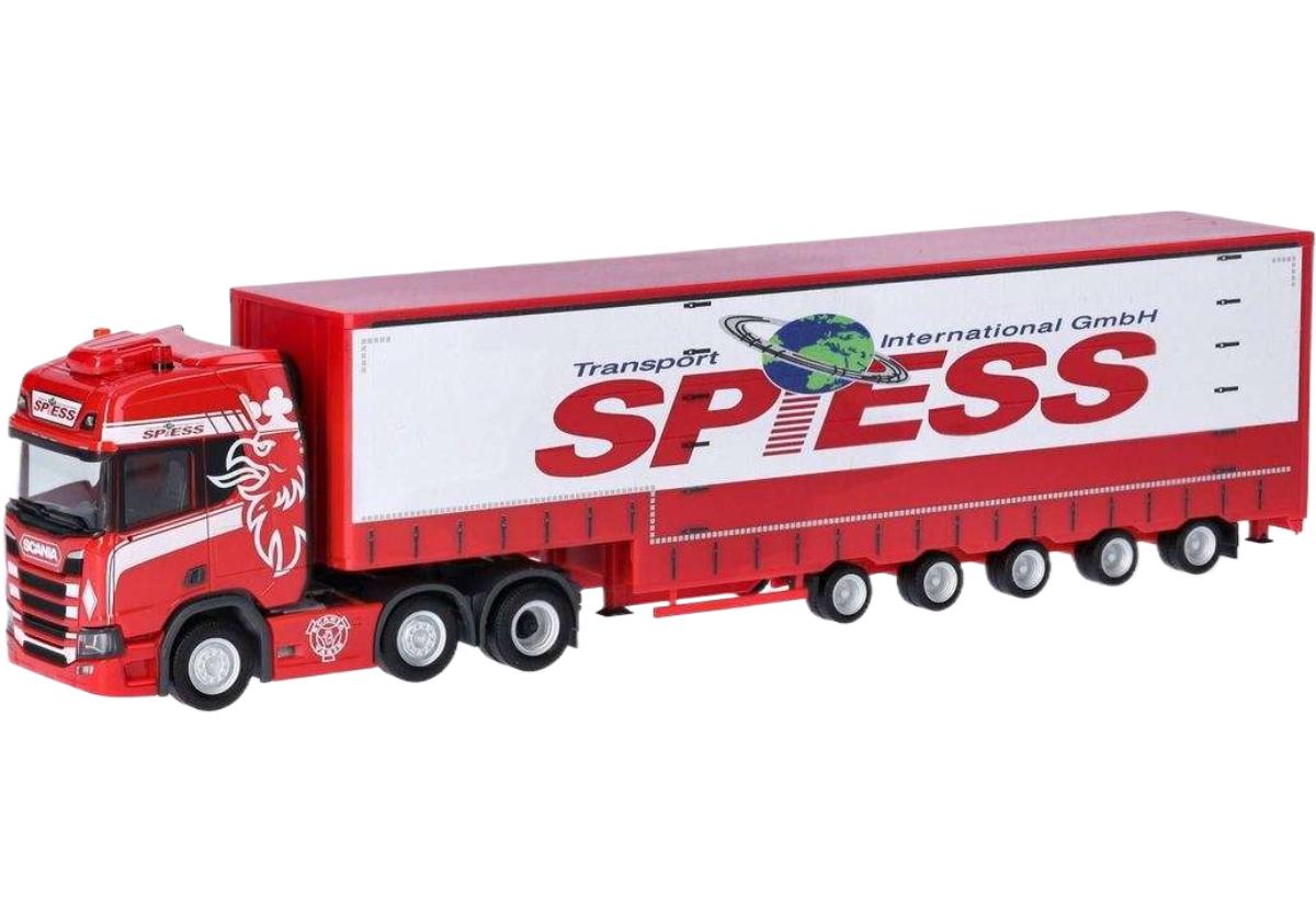 Spiess Scania CR20HD 6x2 ボリュームターポリン トラック / Herpa 1/87 建設機械模型 工事車両
