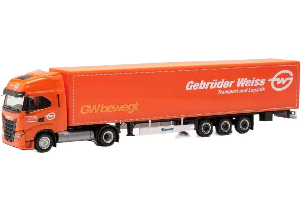 Gebruder Weiss Iveco S-Way LNG ボックス トラック / Herpa 1/87 建設機械模型 工事車両