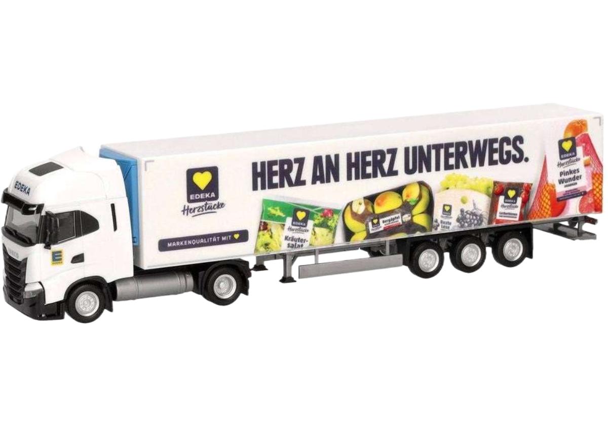 Edeka Iveco S-Way 氷るセミトレーラー 319027 トレーラ / Herpa 1/87 作り上げる機械類ひな形 工事鉄道車両 車-おもちゃ-乗り物のおもちゃ