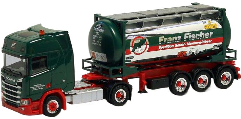 Fischer Spedition Scania CR20 固定ディスク トラクター / Herpa 1/87 作り上げる機械類ひな形 工事鉄道車両 車-ミニカー・トイカー-乗り物のおもちゃ
