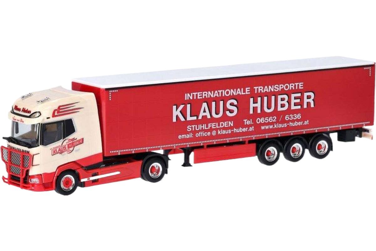 Klaus Huber DAF XG+ カーテンターポリン トラック / Herpa 1/87 建設機械模型 工事車両