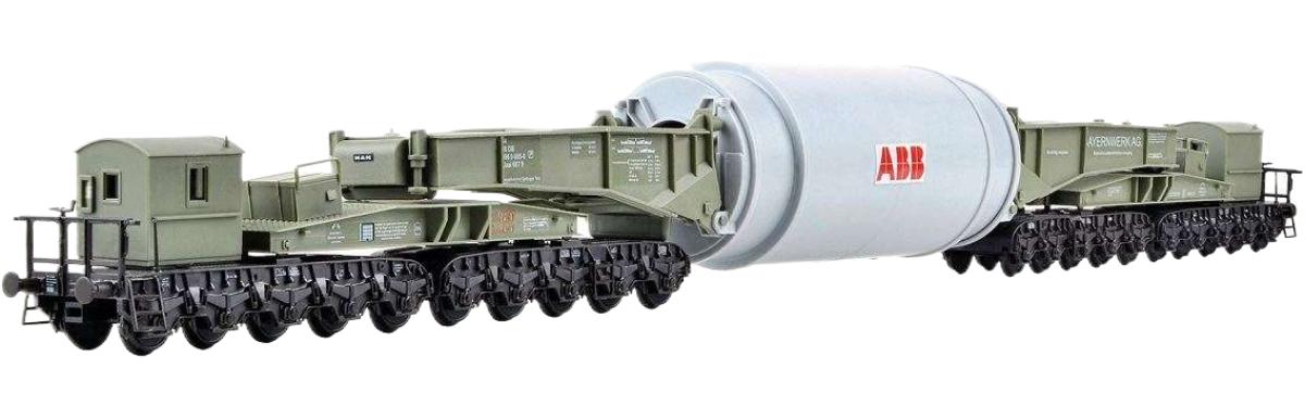 MAN 鉄道低床貨車 Uaai 687.9 / Kibri 1/87 建設機械模型 工事車両