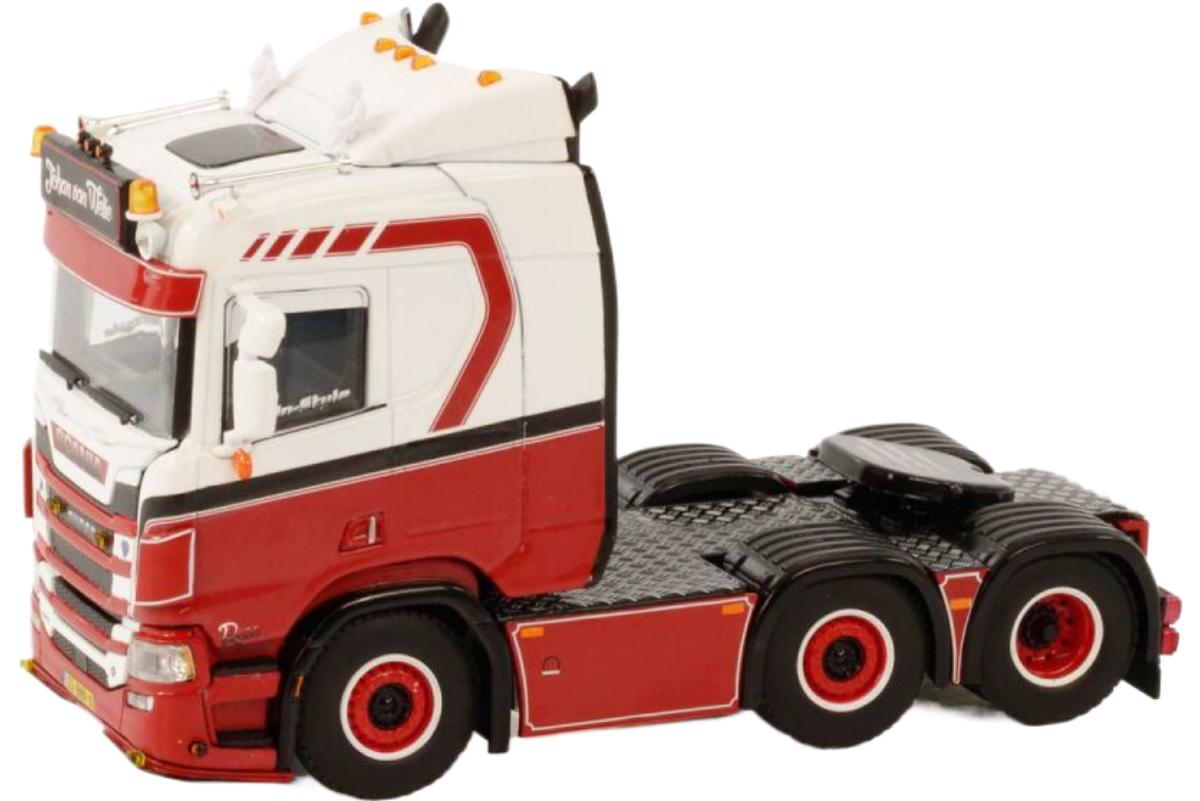 Johan van Welie Transport Scania R Normal CR20N 6x2 貨物自動車 / WSI 1/50 作り上げる機械類ひな形 工事鉄道車両