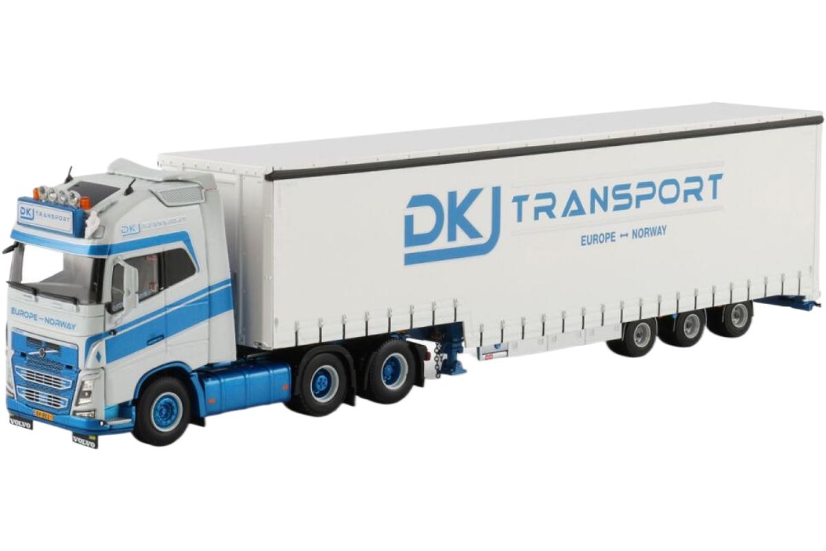 DKJ Transport Volvo FH4 Globetrotter XL カーテンサイドセミトレーラー / WSI 1/50 建設機械模型 工事車両|ラストホビー
