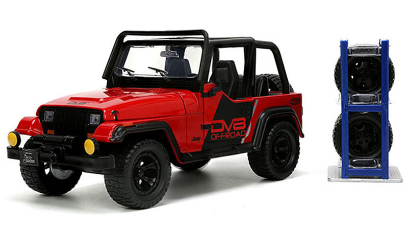 1992 Jeep Wrangler タイア仕合わせ \u0026 替え車輪付き添い人 ミニカー / JADA 1/24 おもちゃ-乗り物のおもちゃ-車