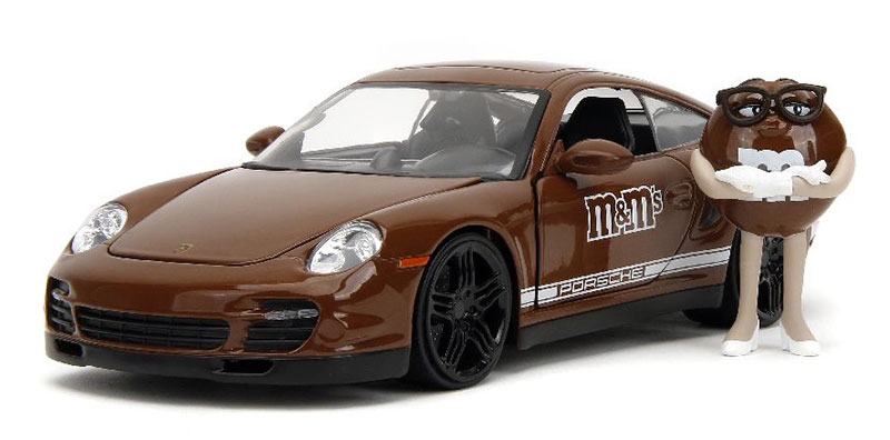 M&M\'s 2007 Porsche 911 Turbo ブラウンM&M\'sフィギュア付き ミニカー / JADA 1/24|ラストホビー