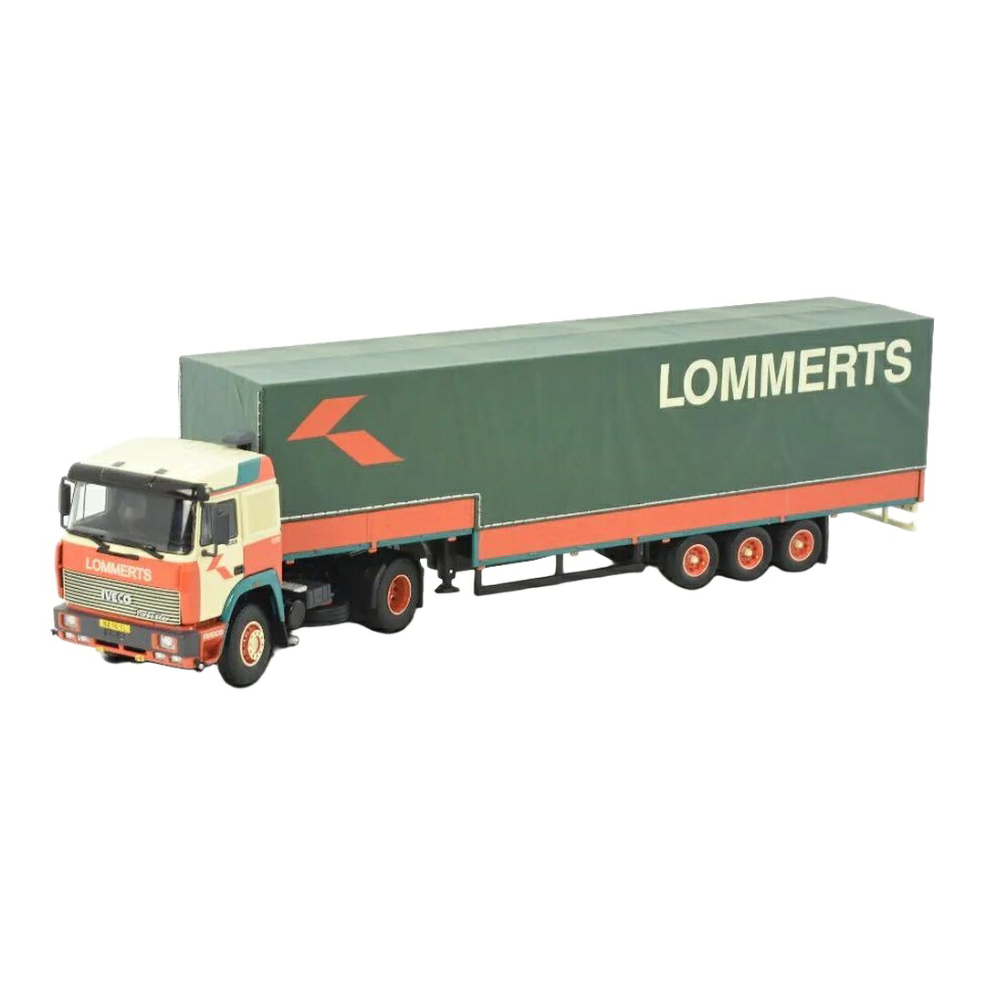 Lommerts Iveco Turbostar カーテンサイドセミトレーラー ドロップサイド付き / Tekno 1/50 ミニカー トラック模型｜ラストホビー