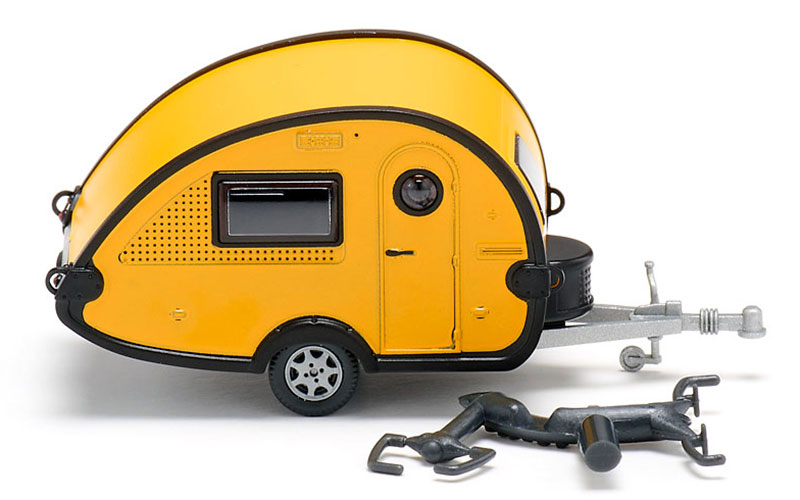 Caravan (TAB) キャンパー イエロー & ブラック トレーラー / WIKING 1/87 建設機械模型 工事車両｜ラストホビー