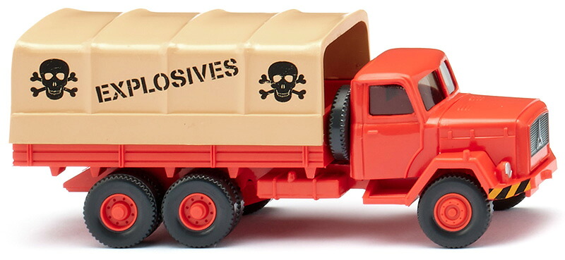 黒色火薬持っていく 1958 Magirus フラットベッドトラック ルミナスレッド ミニカー / WIKING 1/87 乗り物のおもちゃ-おもちゃ