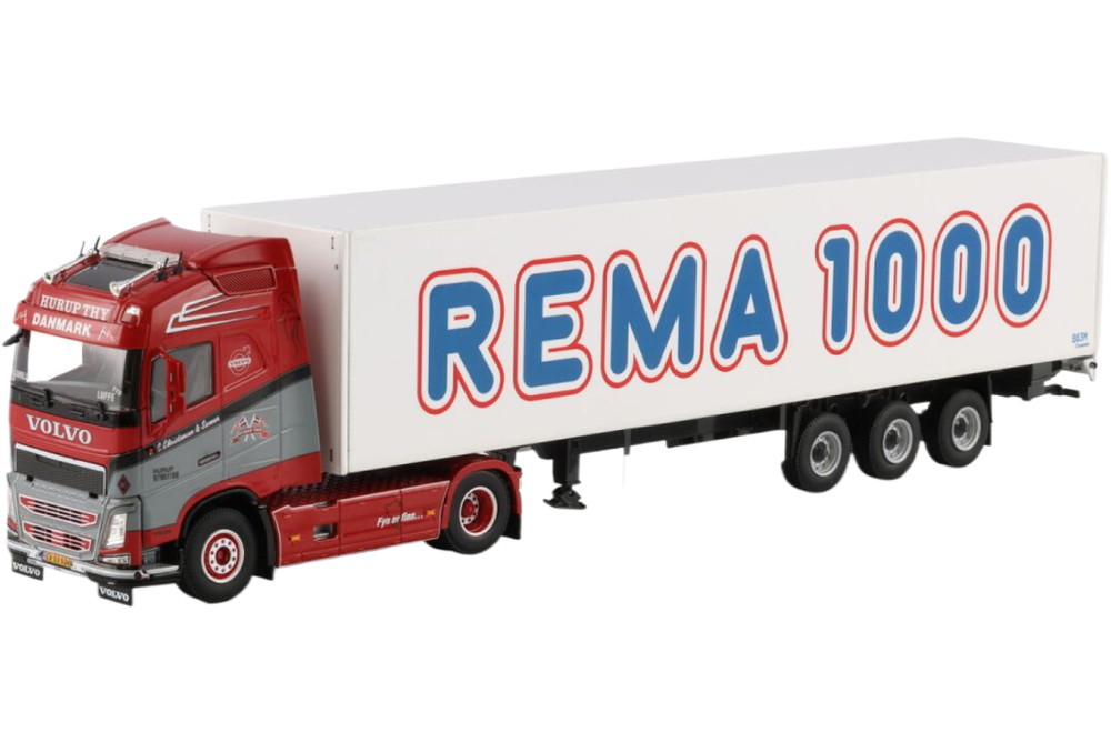 NC Christensen & Sonner Volvo FH4 Globetrotter ボックストレーラー トレーラー / WSI 1/50 建設機械模型 工事車両