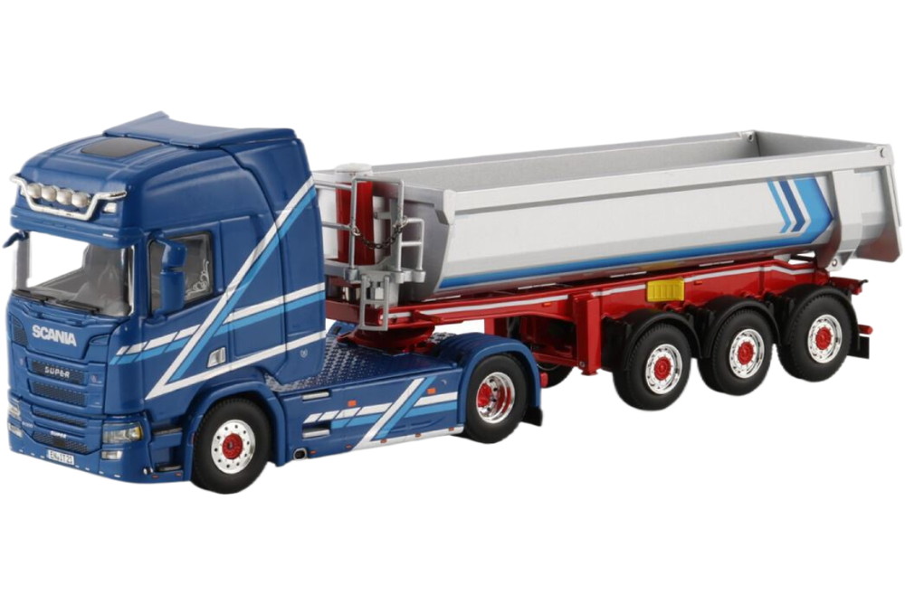 Augst Scania R Highline CR20H ダンプトレーラー トレーラー / WSI 1/50 建設機械模型 工事車両
