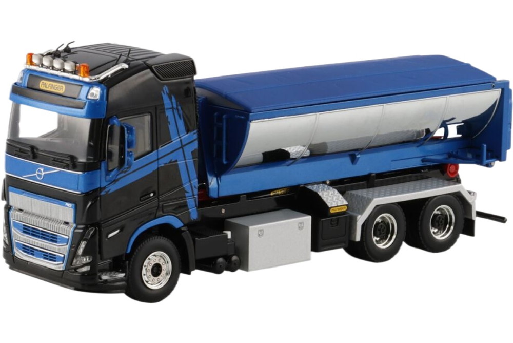 Volvo FH5 Globetrotter Riged Truck フックリフトシステム 6x4 アスファルト入れもの / WSI 1/50 作り上げる機械類ひな形 工事鉄道車両