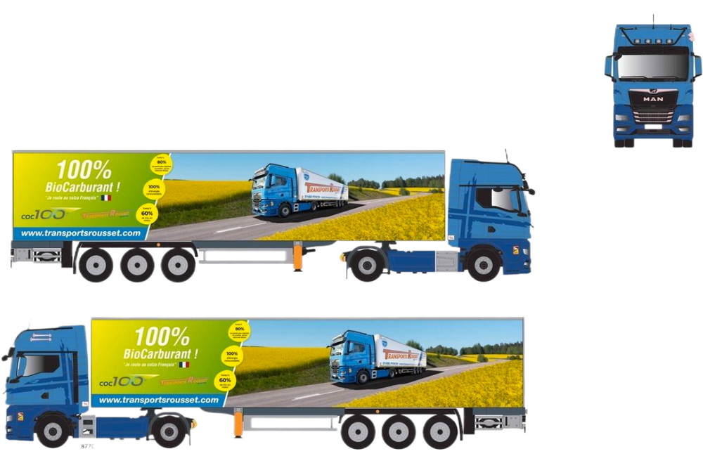 Transports Rousset MAN TGX GX ボックス席セミトレーラー / ELIGOR 1/43 ミニカー ひな型