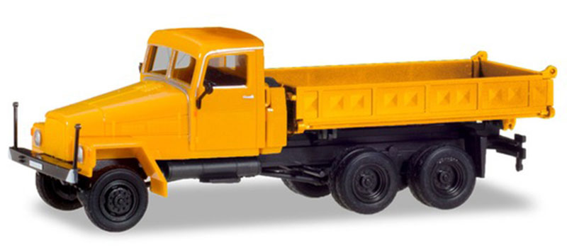 IFA G5 貨物自動車 切り換えるキャブ 3way オレンジ色 働く車 ひな形 ダイキャスト ひな形 / Herpa 1/87 ミニカー ひな形