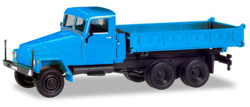 IFA G5 貨物自動車 3Wayダンプ車 青碧 働く車 ひな形 ダイキャスト ひな形 / Herpa 1/87 ミニカー ひな形