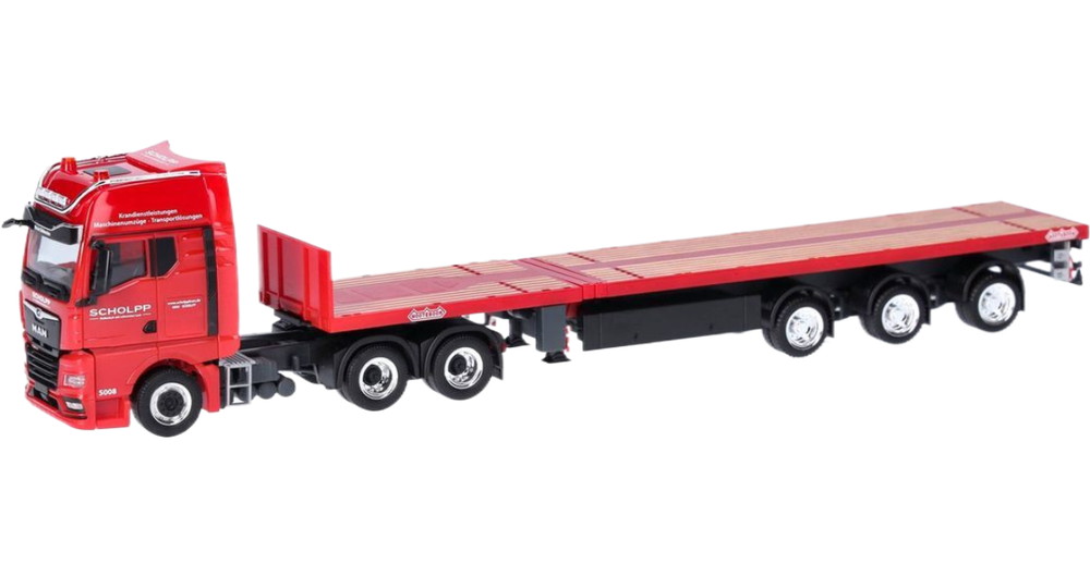 Scholpp MAN TGX GX フラットベッドセミトレーラー / Herpa 1/87 ミニカー 模型｜ラストホビー