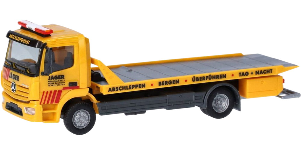Jaeger Mercedes Benz Atego 13 幌付き添い人 / Herpa 1/87 ミニカー ひな形 車-おもちゃ