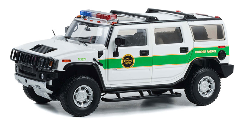 Hummerハマー H2 U.S. Border Patrol 2003 国境警備隊 パトロールカー 働く車 ひな型 / HIGHWAY61 1/18 ミニカー ひな型