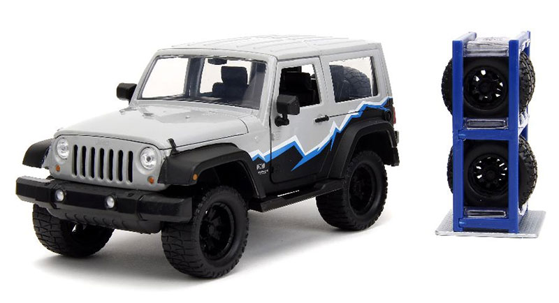 Jeepジープ ラングラー ハードトップ 2007 グレー タイヤ付 四駆 模型 モデル / JADA 1/24 ミニカー 模型