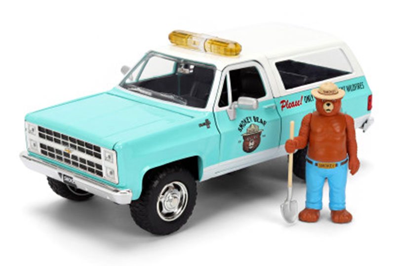 Chevroletシボレー Blazerブレイザー スモーキーベア フィギュア付 1980 働く車 / JADA 1/24 ミニカー 模型