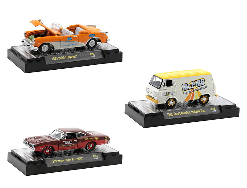 コカ・コーラ 3台セット ビュイック エコノライン スーパーBee 1970 模型 / M2MACHINES 1/64 ミニカー 模型