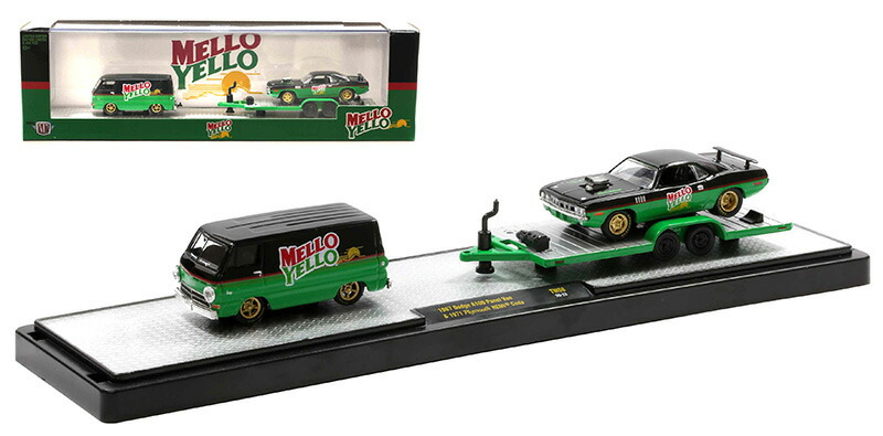 Dodgeダッジ A100 \u0026 Plymouthプリムス クーダ メローイエロー ひな型 / M2MACHINES 1/64 ミニカー ひな型
