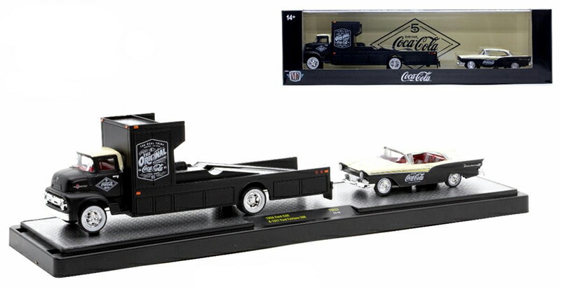 Fordフォード COE 1956 & Fairlaneフェアレーン 500 1957 コカ・コーラ 模型 / M2MACHINES 1/64 ミニカー 模型