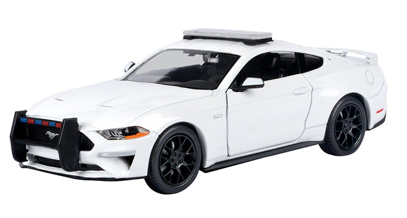 Ford Mustangジェラルド・r・フォード マスタング GT 警察当局 2018 白いこと パトロールカー 働く車 ひな型 / Motor Max 1/24 ミニカー ひな型