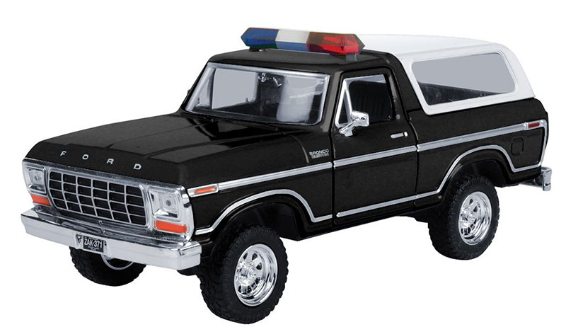 Fordジェラルド・r・フォード Broncoブロンコ 警察当局 1978 黒いこと パトロールカー お巡りさん鉄道車両 働く車 ひな型 / Motor Max 1/24 ミニカー ひな型