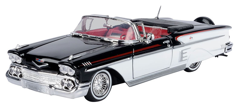 Chevroletシボレー Impalaインパラ オープンカー 1958 アメ車 旧車 ひな型 青写真 / Motor Max 1/24 ミニカー ひな型