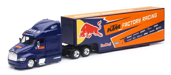 Peterbiltピータービルト 387 3軸トレーラー レッドブル KTM トラック 模型 / NEW-RAY 1/43 ミニカー 模型