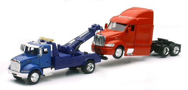 Peterbiltピータービルト 335 レッカー車 & 387 キャブ 働く車 模型 セット / NEW-RAY 1/43 ミニカー 模型
