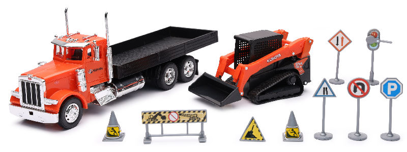 Kubotaクボタ ロードワーク 道路工事 プレイセット 建設機械 玩具 模型 モデル / NEW-RAY 1/32 建設機械模型