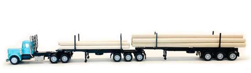 Peterbiltピータービルト Super-B 当用日記トレーラ 丸太んぼう持っていく 荷台 働く車 ひな形 / PROMOTEX 1/87 ミニカー ひな形 乗り物のおもちゃ-おもちゃ
