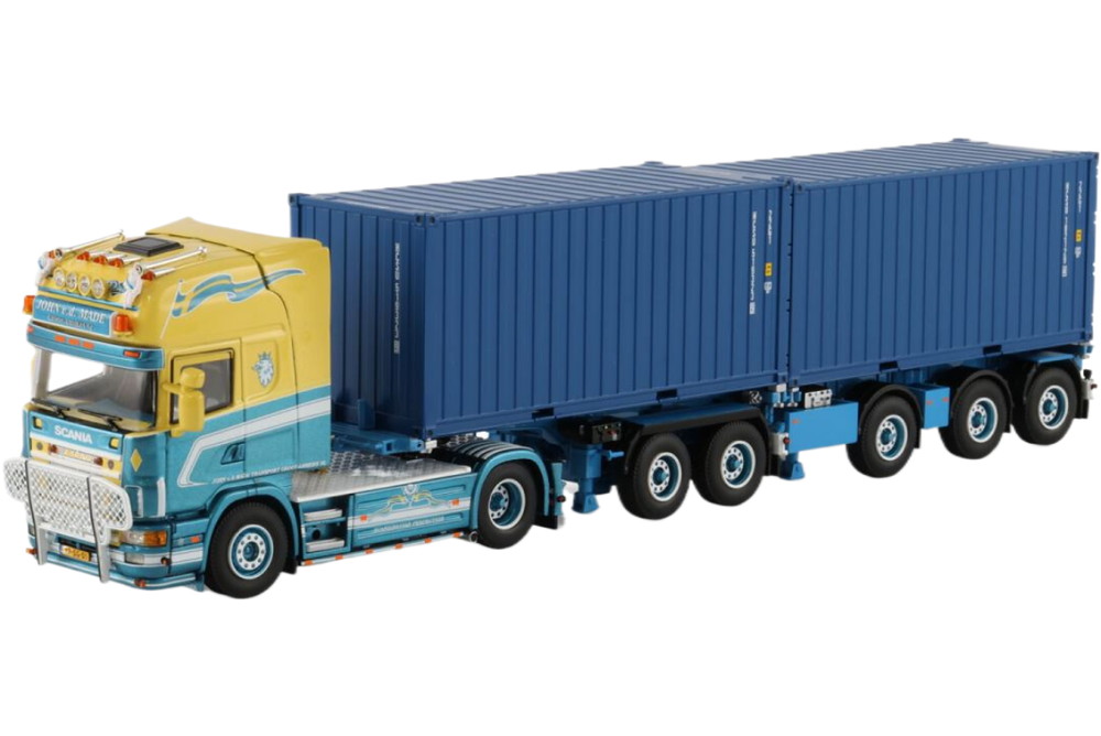 John v.d. Made Scania 4 Series Topline 2x 20FT コンテナコンビ / WSI 1/50 ミニカー 模型｜ラストホビー
