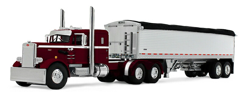 Peterbiltピータービルト Model 351 36 Sleeper 34 Wilson Pacesetter Grain Trailer Dark Cherry / DCP 1/64 ひな形