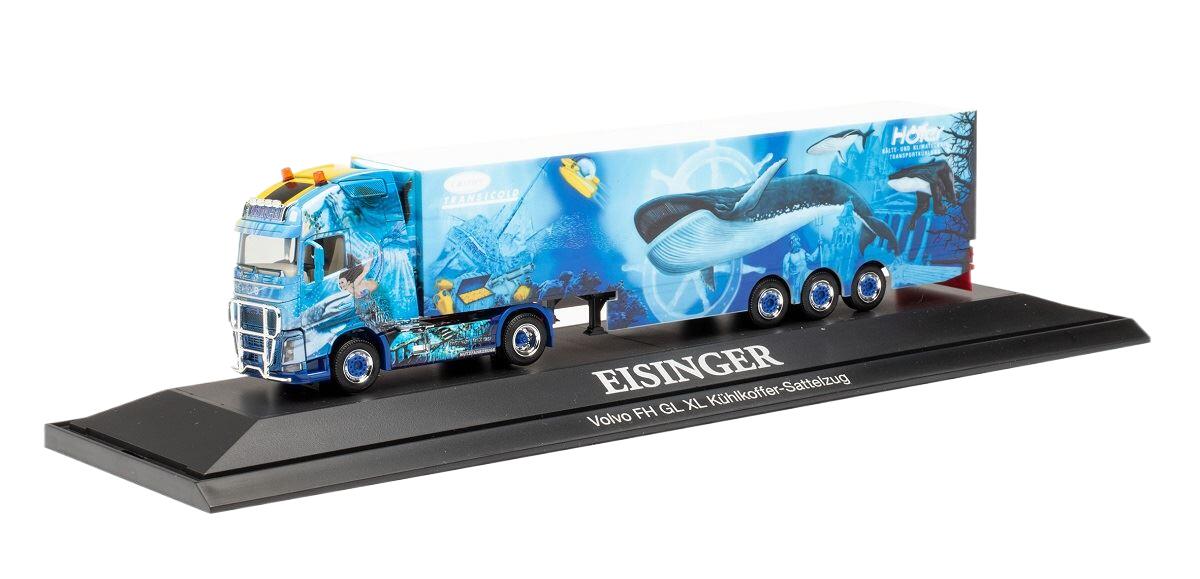 Eisinger Kuehltransporte ボルボ FH グローブトロッター XL 冷凍冷蔵 ボックス セミトレーラー 冷凍車 / Herpa 1/87 トラック模型