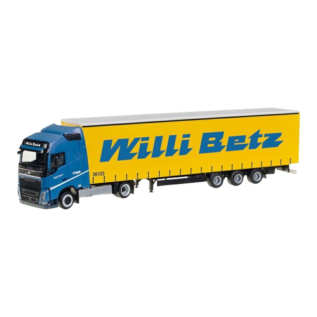 Willi Betz ボルボ FH Gl. ローライナー カーテンサイド セミトレーラー / Herpa 1/287 トラック模型|ラストホビー