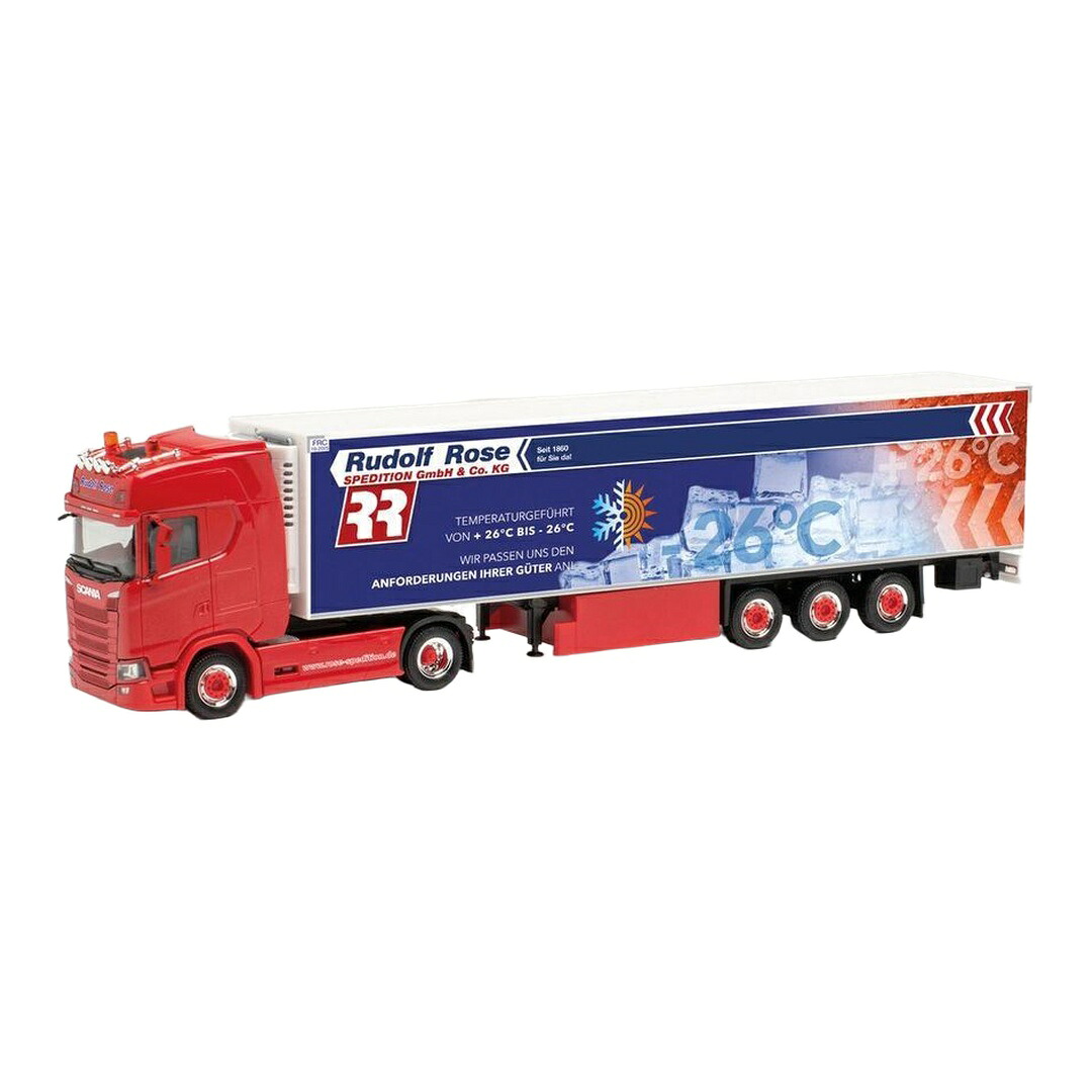 Spedition Rose Trucker Babe Manu スカニア CS20HD 冷凍冷蔵 ボックス セミトレーラー 冷凍車 / Herpa 1/87 トラック模型|ラストホビー