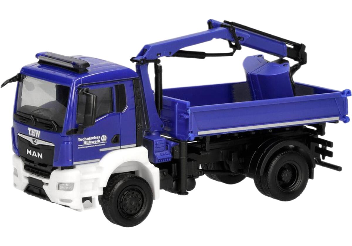 THW Brandenburg MAN TGS NN three way tipperダンプ トラック 模型 /Herpa 1/87