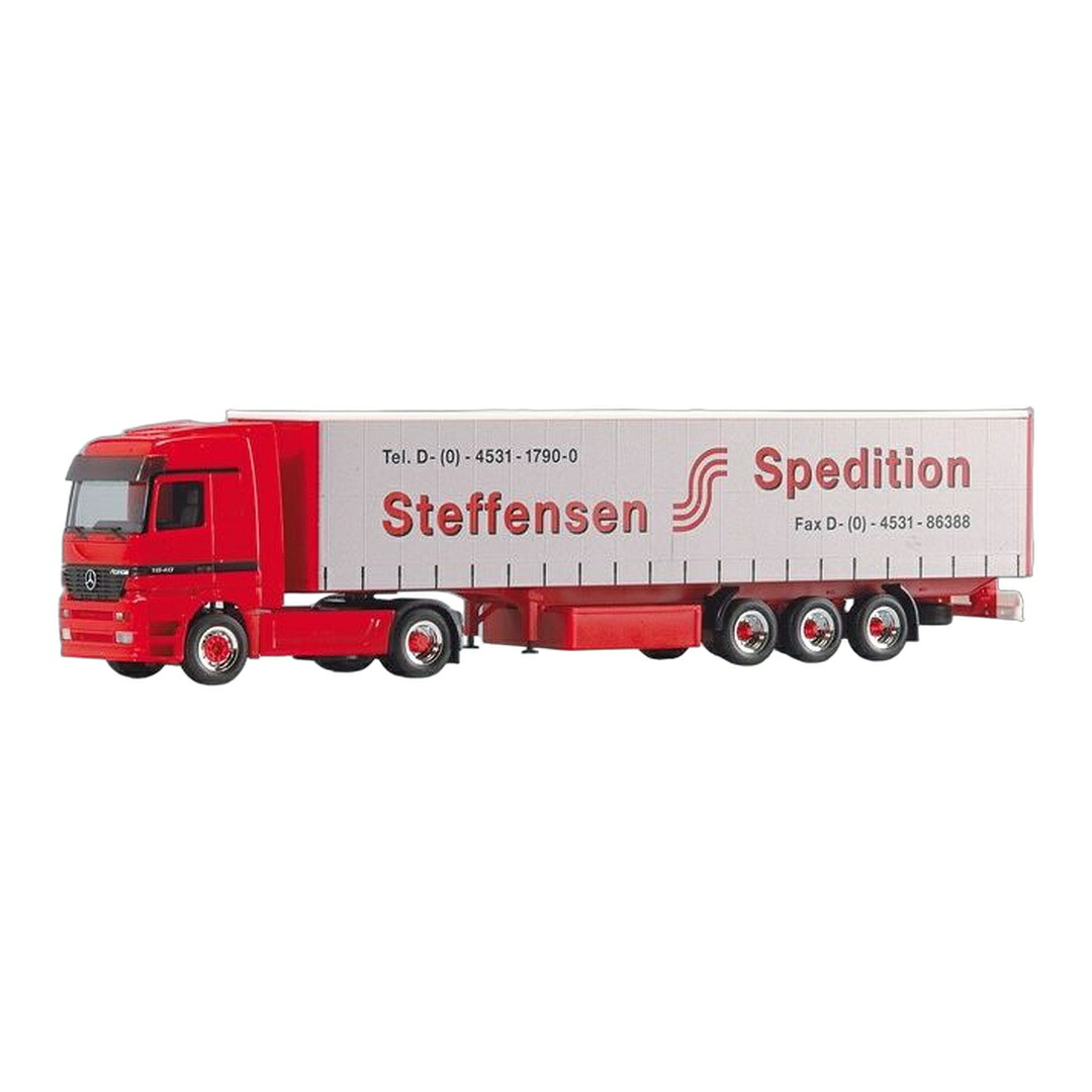 Steffensen メルセデス・ベンツ アクトロス LH カーテンサイドセミトレーラー / Herpa 1/87 トラック模型