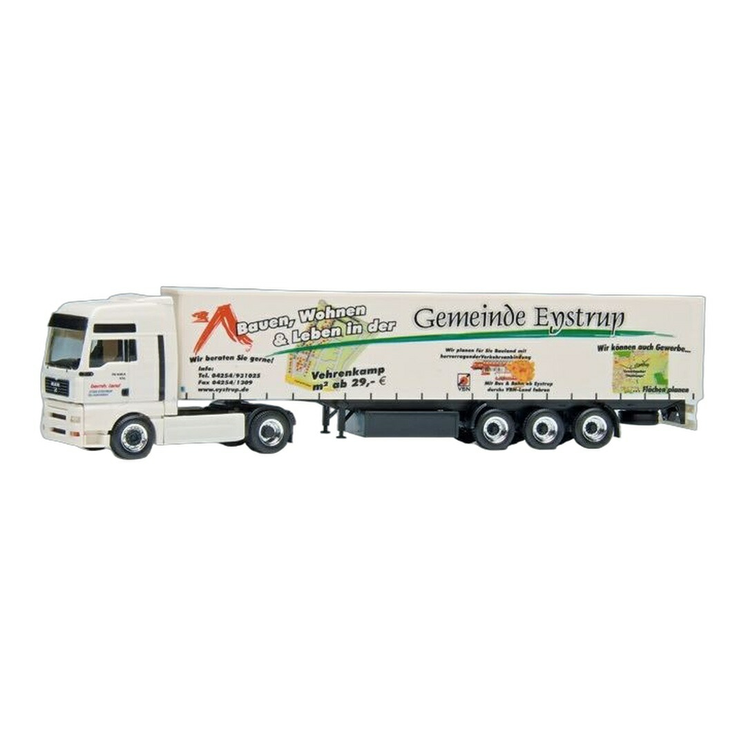 Land Sped.Gemeinde Eystrup MAN TGS XXL 覆い布片方 セミトレーラー / Herpa 1/87 貨物自動車ひな型