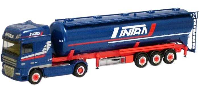 Intra Spedition DAF XF 105 SSC 60cbm silo semitrailerサイロセミトレーラー 貨物自動車 ひな形 /Herpa 1/87 ミニカー・トイカー-乗り物のおもちゃ