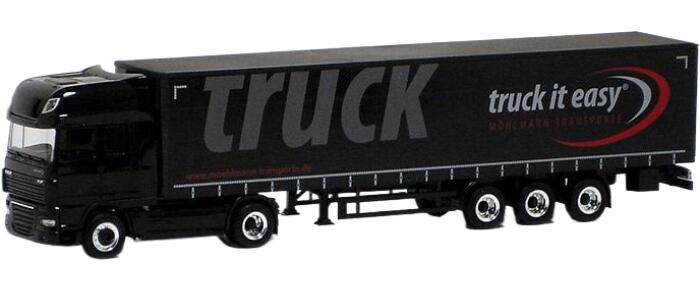 Moehlmann truck it easy DAF XF 105 SSC curtainside semitrailerカーテンサイドセミトレーラー 貨物自動車 ひな形 /Herpa 1/87 車-おもちゃ