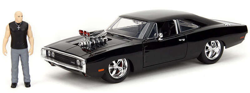 Dodgeダッジ Dom\u0027s Charger R/T with Dom Figure 1970 / JADA 1/24 ミニカー ひな形 ミニカー・トイカー-おもちゃ