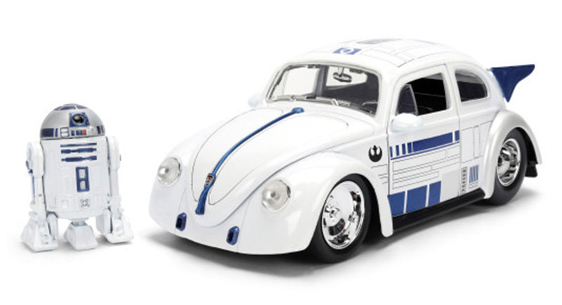 VWフォルクスワーゲン Drag Beetle with R2-D2 Figure 1959 / JADA 1/24 ミニカー ひな形 乗り物のおもちゃ-ミニカー・トイカー-おもちゃ
