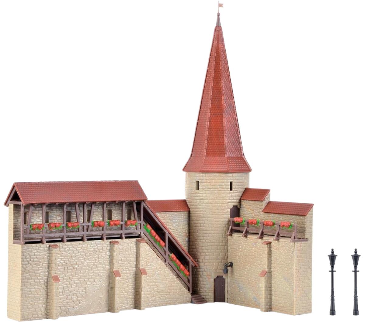 city wall with round tower インチ Weil パノラマ・添え物 /Kibri 1/87