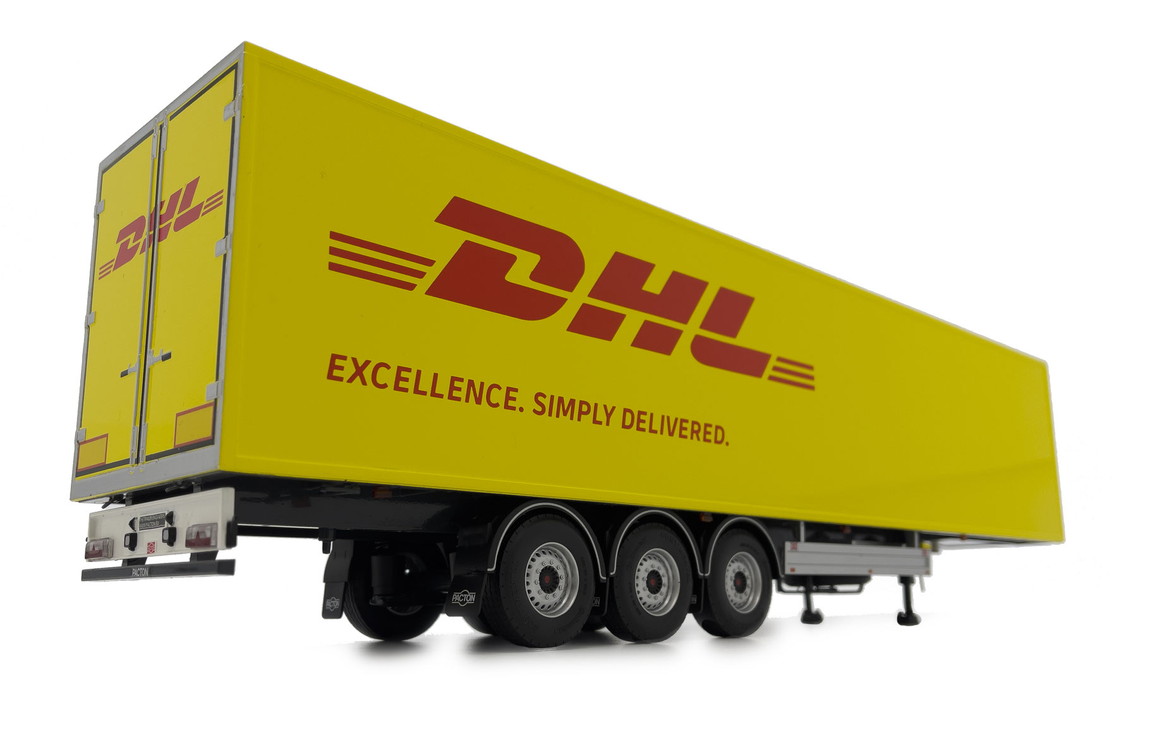 【取っておく】Pacton ボックス席トレーラ 黄色 DHL～版 / margemodel 1/32 ミニカー