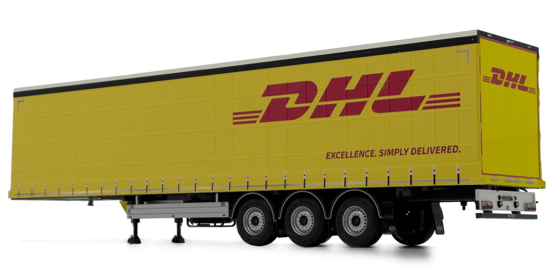 【取っておく】Pacton パクトン カーテンサイダートレーラー 黄色 DHL～版 / margemodel 1/32 ミニカー